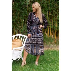 Cienna Women's Billie Buttoned Twill Maxi Dress Small